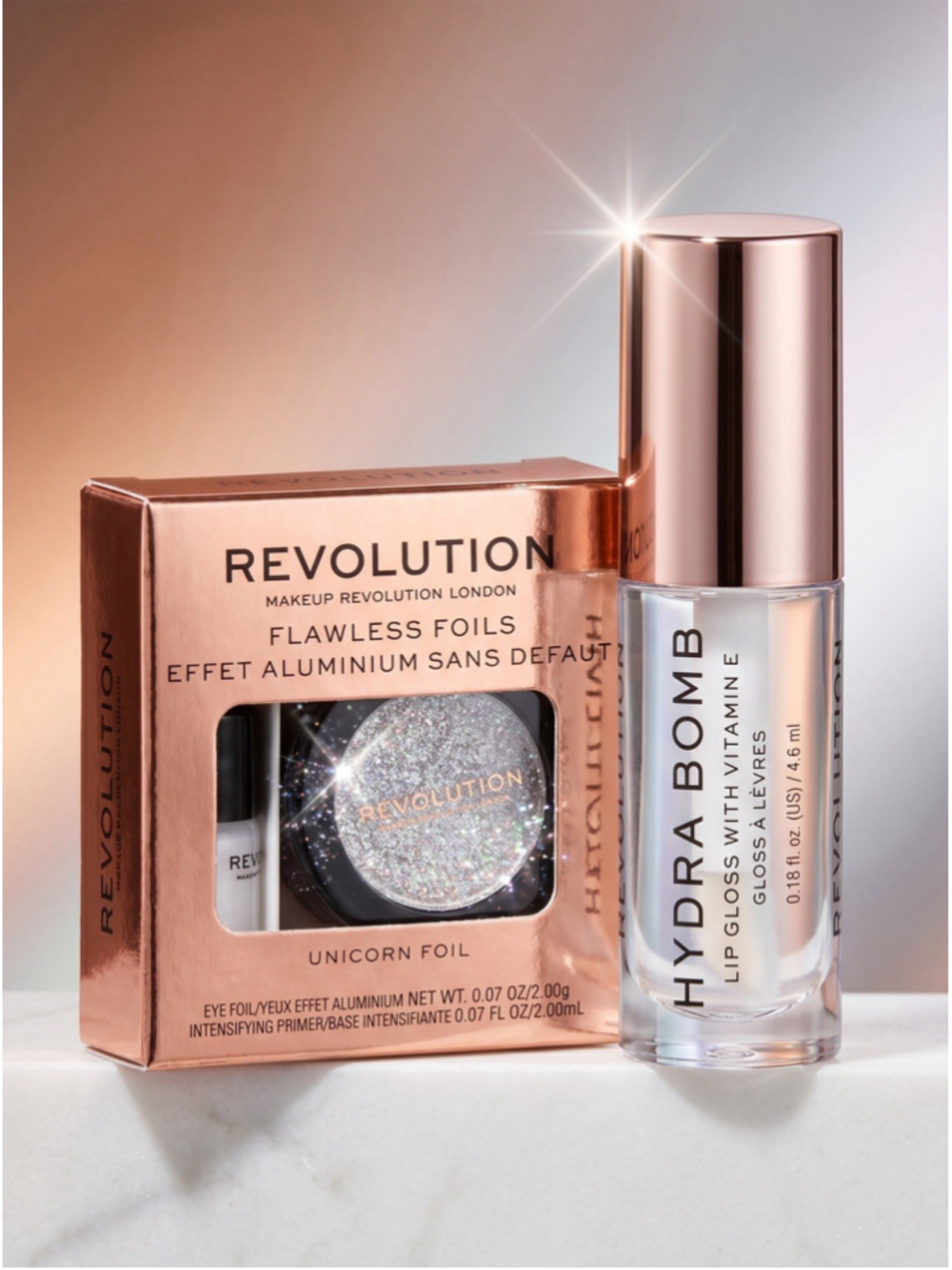 Makeup Revolution Unicorn Foil Eyeshadow & Revolution Hydra Bomb Lip Gloss